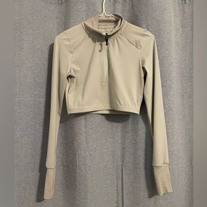 Popflex Zip-up Long Sleeve Crop Top